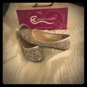 Silver formal flats